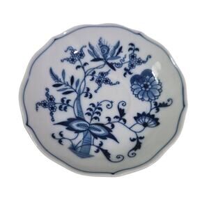 Vtg Blue Danbue Onion Coaster Mini Plate Japan Floral Whimsical